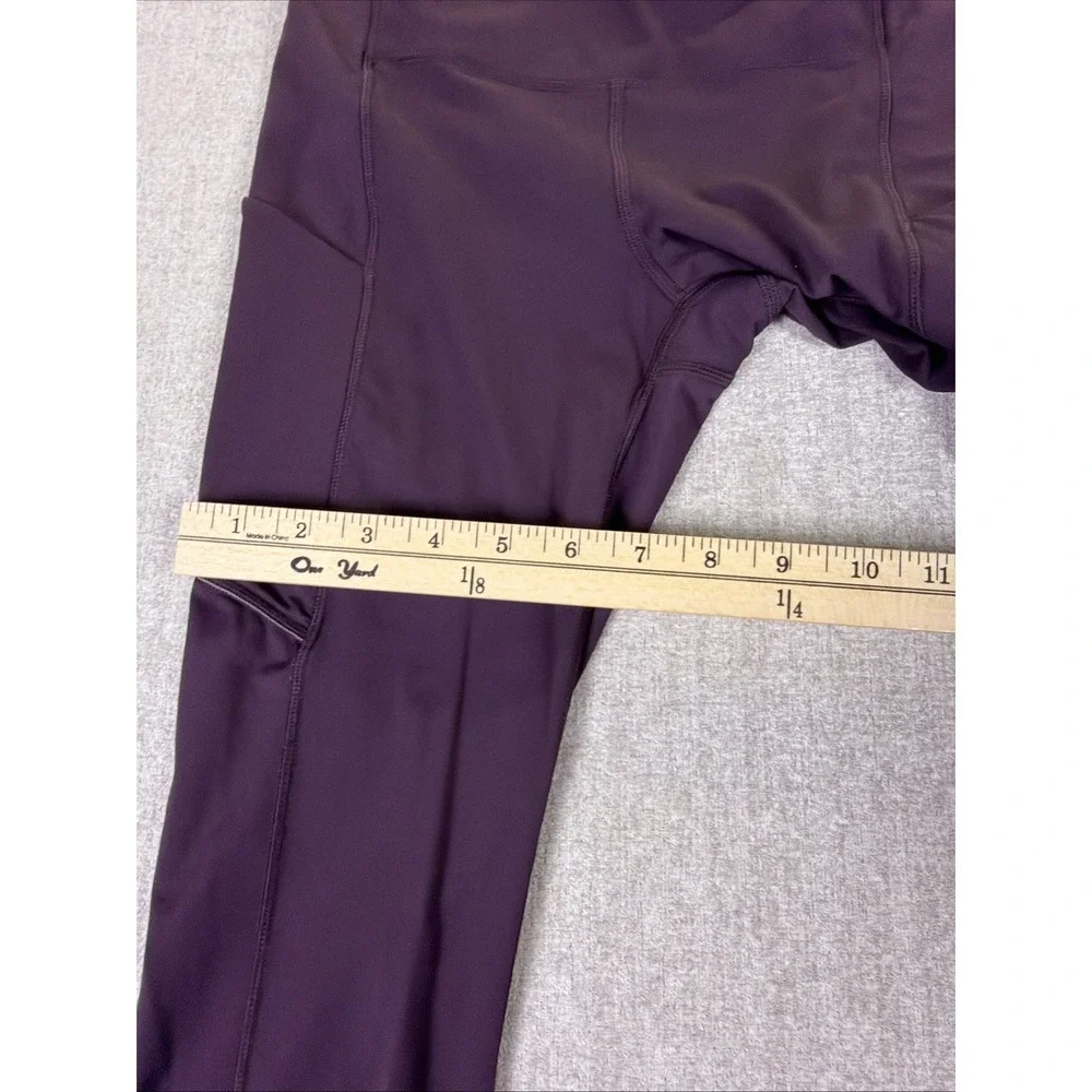 Lululemon Women's Leggings Size 4 Burgandy with Pockets High Rise Ankle - Picture 10 of 16